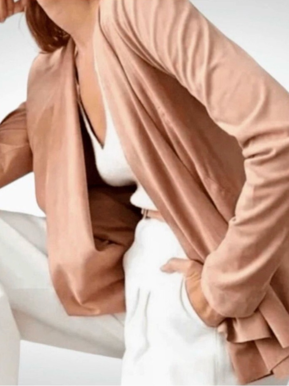 Hutch Blush Pink Open-Front Jacket
